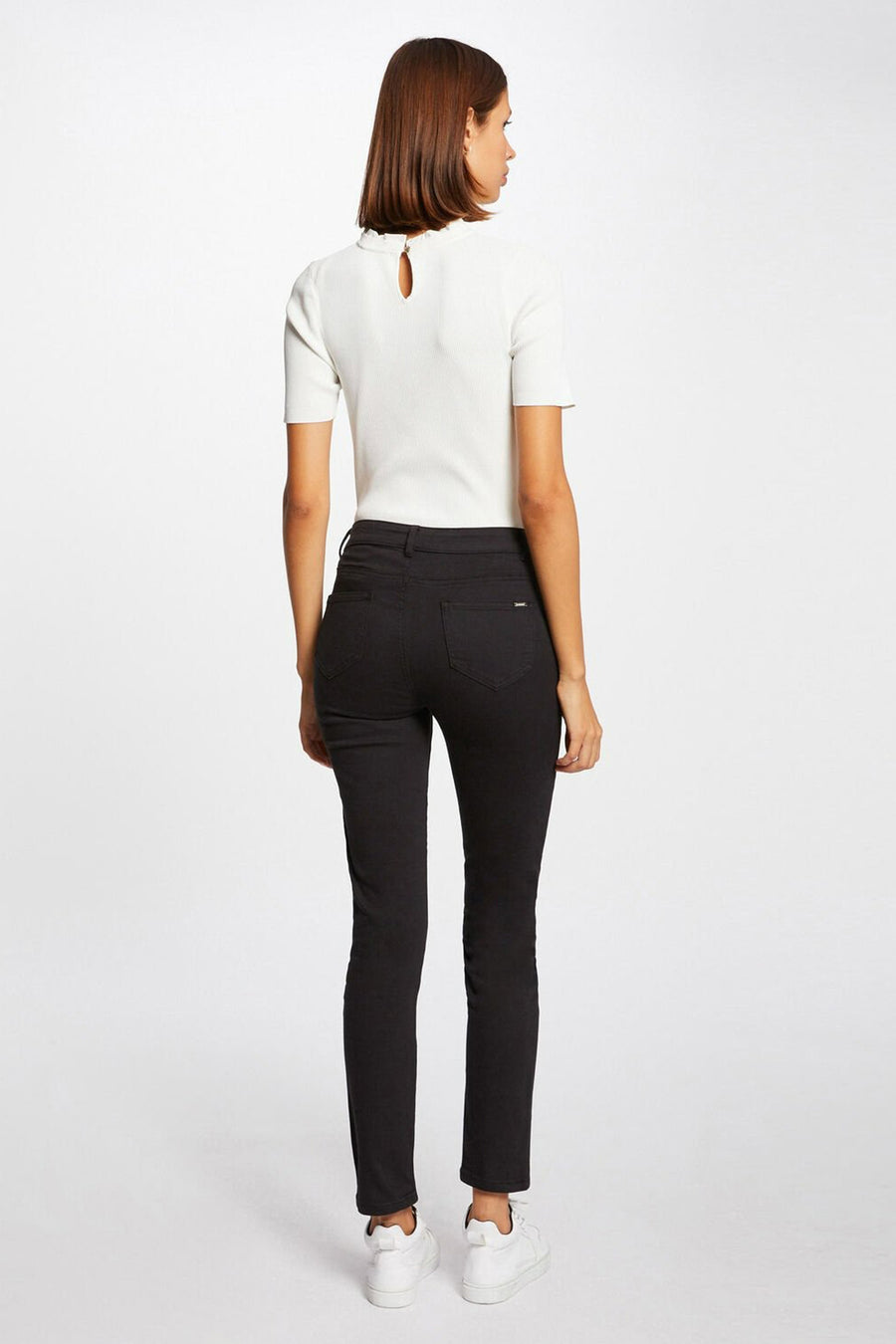 Pantalon color&eacute; - noir
