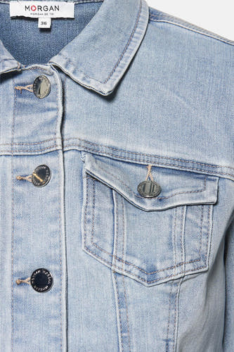 Jean de l denim denim bleu Morgan Morgan De Toi, avec des boutons des des et une poche po.