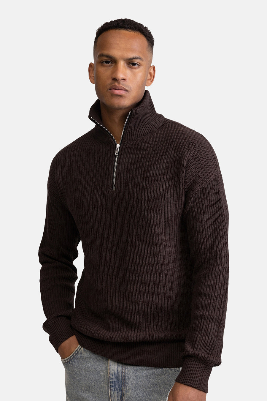 Trui met V-hals bruin - REDEFINED REBEL