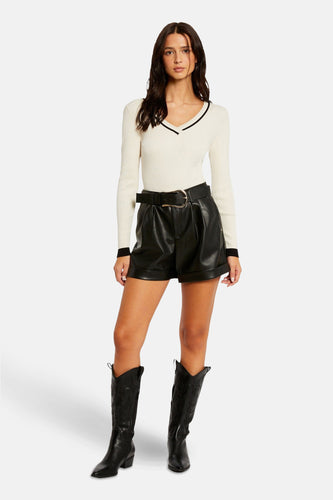 Pull met V-hals - Ecru