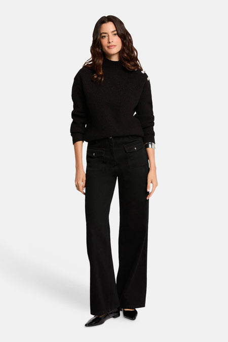 Trui met rolkraag zwart - Morgan De Toi