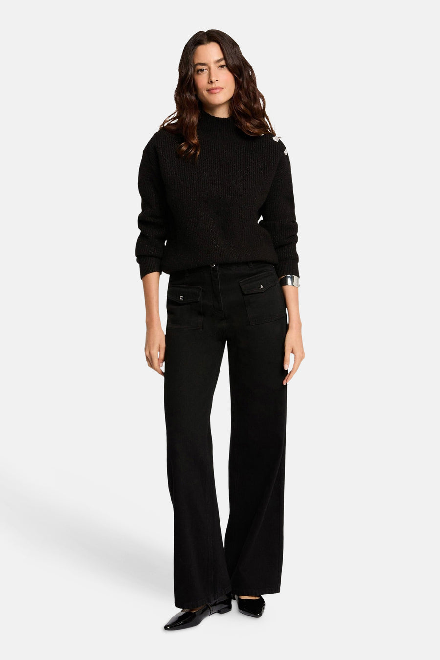 Trui met rolkraag zwart - Morgan De Toi - Morgan De Toi