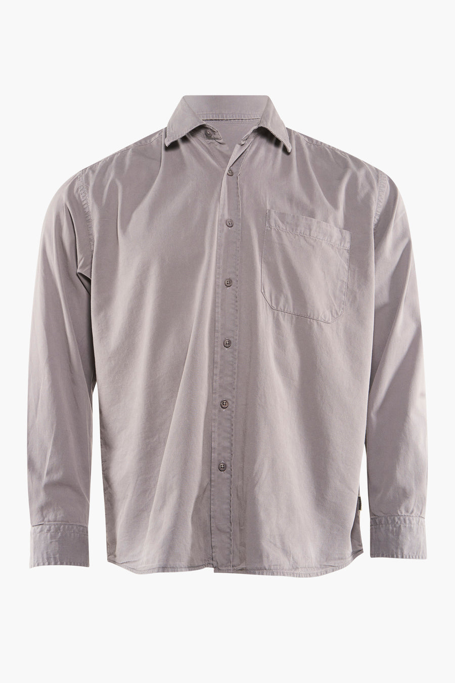 Grijs overhemd met lange mouwen van WOODBIRD, met een borstzak en knoopsluiting.
