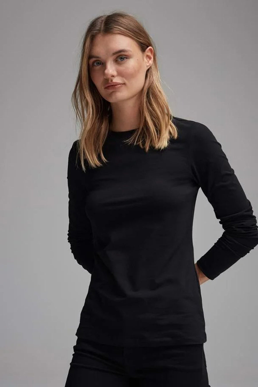 T-shirt (lange mouwen) zwart - OPUS - OPUS