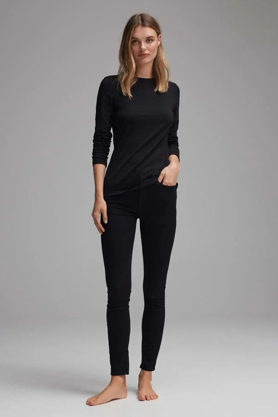 T-shirt (lange mouwen) zwart - OPUS - OPUS