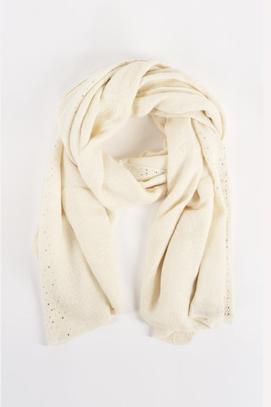 Écru voile d'été de Morgan De Toi, avec des détails glitter subtils sur tout le voile.