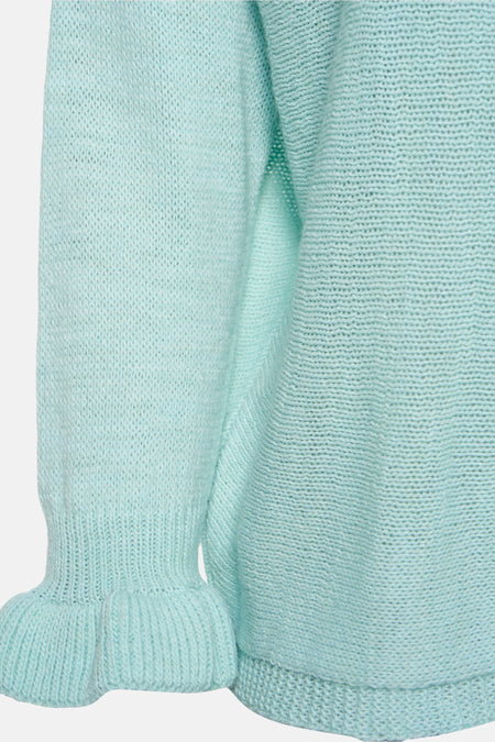 Pull met ronde hals - Turquoise