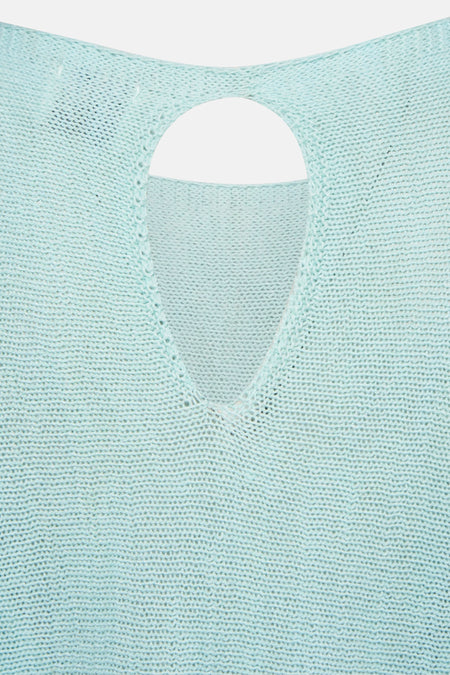 Pull met ronde hals - Turquoise