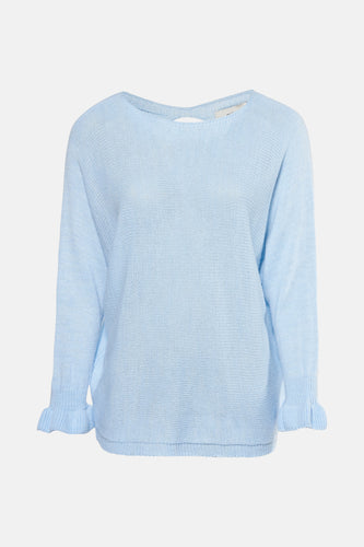 Pull à col rond - bleu - Terra di Siena