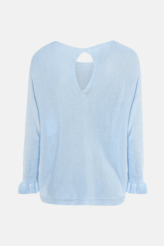 Pull à col rond - bleu - Terra di Siena