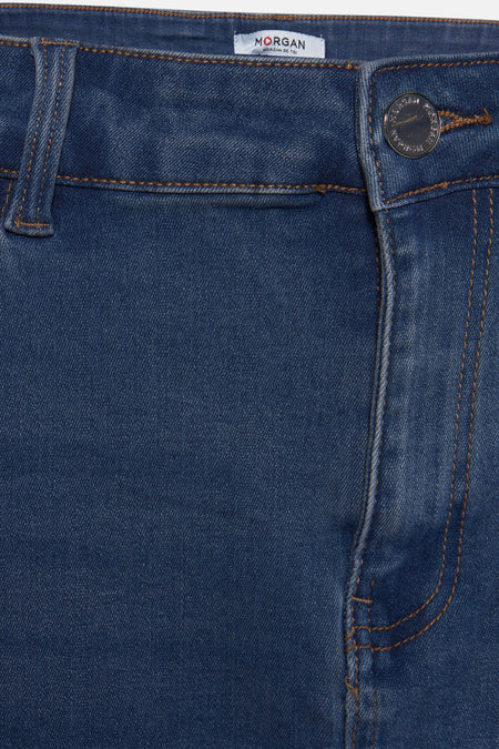 Korte rok - mid blue denim