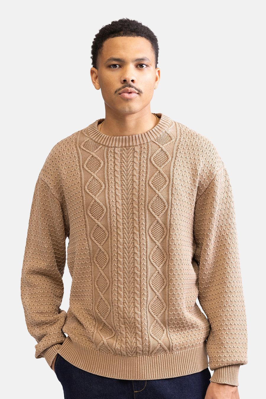 Pull met ronde hals - beige - REDEFINED REBEL