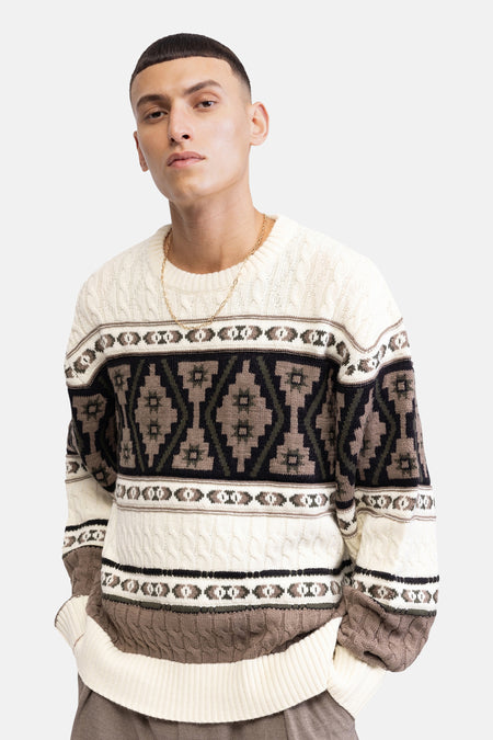 Pull à col rond - Multicolore