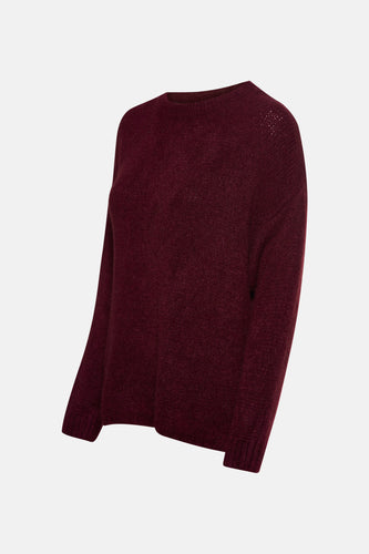Pull met ronde hals - Bordeaux - Terra di Siena
