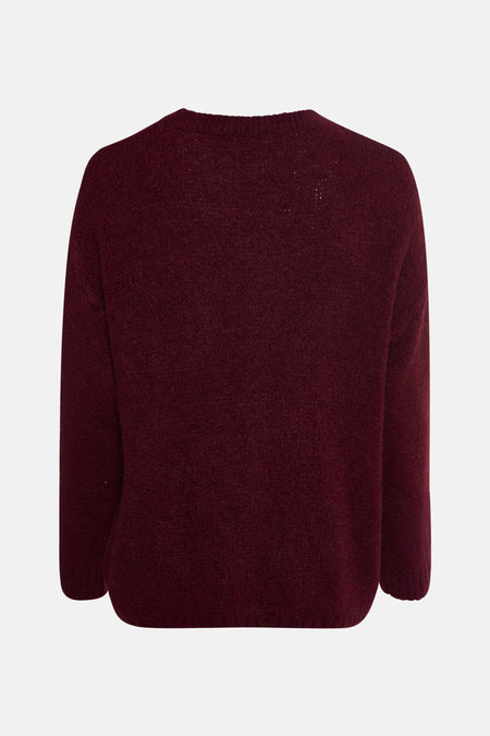 Pull met ronde hals - Bordeaux