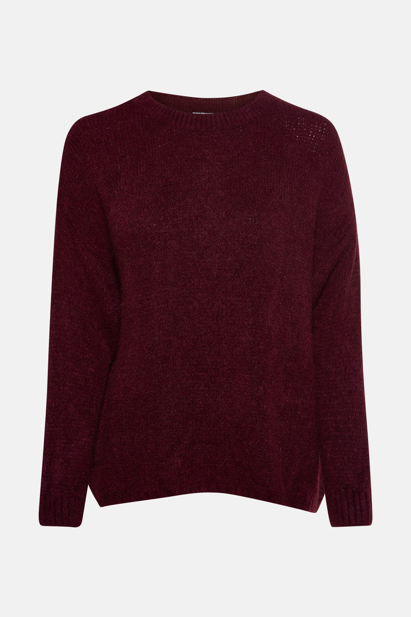 Pull met ronde hals - Bordeaux