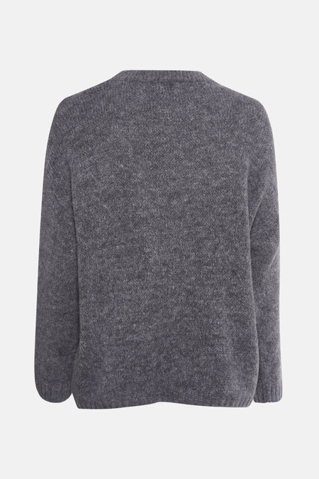 Pull à col rond - gris