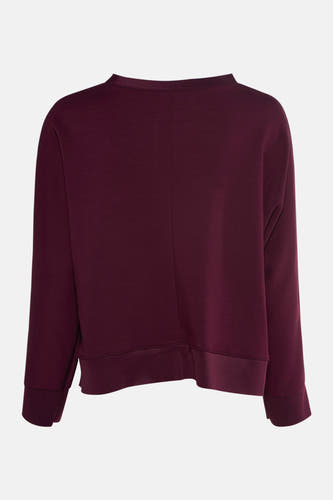Bordeaux sweater met lange mouwen van Terra di Siena, achterkant.
