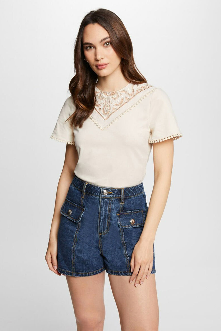 T-shirt met korte mouwen - ecru