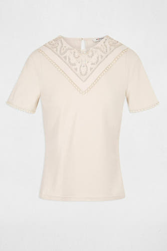 T-shirt met korte mouwen - ecru