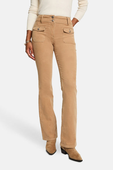 Pantalon brun de Morgan De Toi avec poches cargo et jambes légèrement évasées.