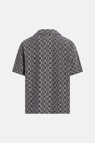 Multicolor korte mouwen overhemd van REDEFINED REBEL, achterzijde met geometrisch patroon en textuur, losse pasvorm
