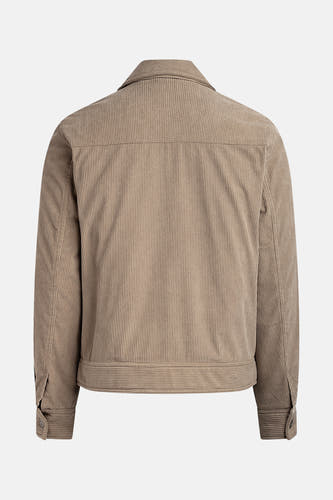 Beige korte jas van REDEFINED REBEL, corduroy textuur, met lange mouwen en een kraag, achterkant.