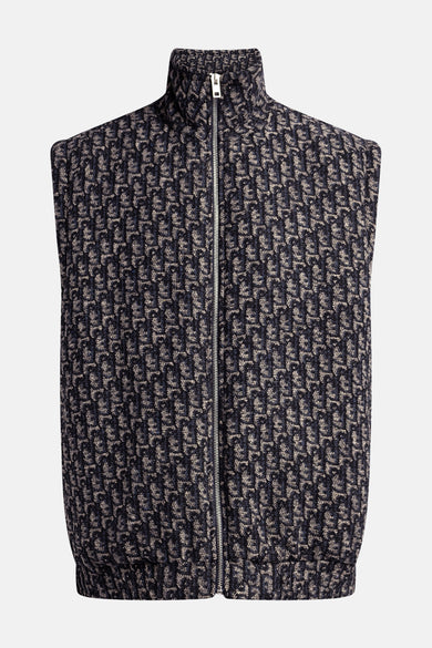Gilet multicolore REDEFINED REBEL avec un motif all-over et une fermeture éclair argentée.