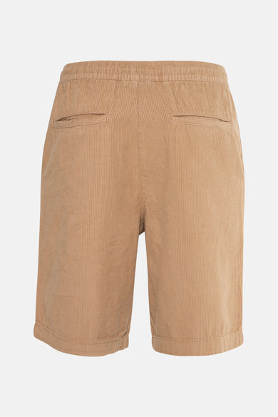 Beige short van REDEFINED REBEL met corduroy textuur en achterzakken.