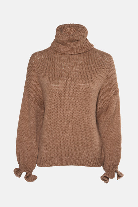 Pull met ronde hals - Bruin