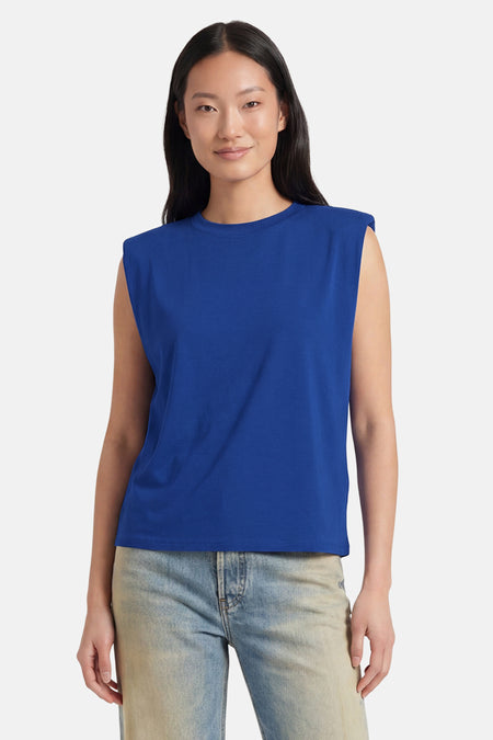Top (korte mouwen) blauw - Terra di Siena