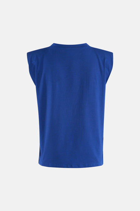Top uni manche courte bleu - Terra di Siena