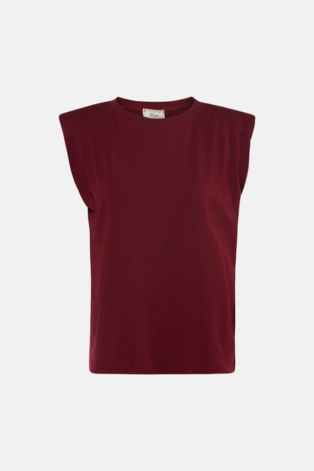 Top uni manche courte rouge - Terra di Siena