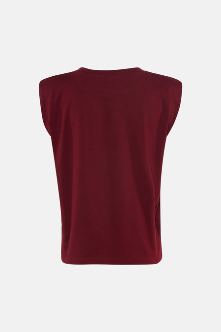 Top uni manche courte rouge - Terra di Siena