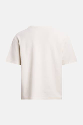 Ecru korte mouwen t-shirt van REDEFINED REBEL, achterzijde, eenvoudig en minimalistisch design, zachte textuur, strakke pasvorm