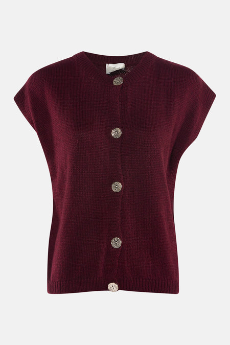 Cardigan rouge - Terra di Siena