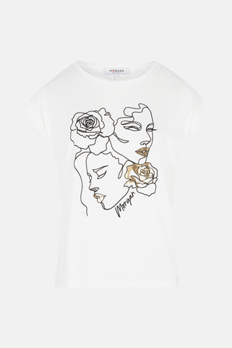 T-shirt met korte mouwen - wit - Morgan De Toi - 5