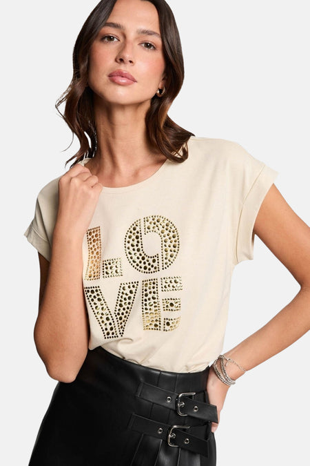 T-shirt met korte mouwen - beige