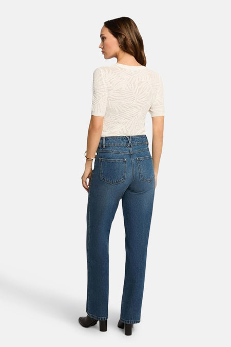 Pull à col en V - blanc