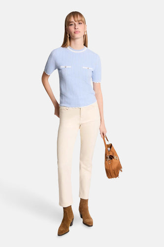Pull met ronde hals - blauw