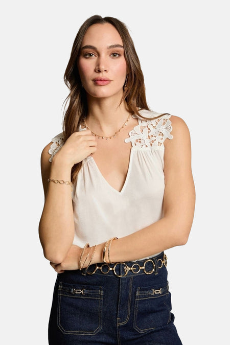Blouse (zonder mouwen) Wit - Morgan De Toi