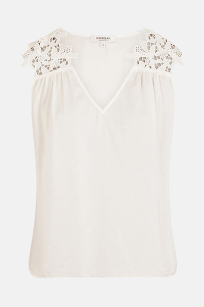 Blouse (zonder mouwen) Wit - Morgan De Toi