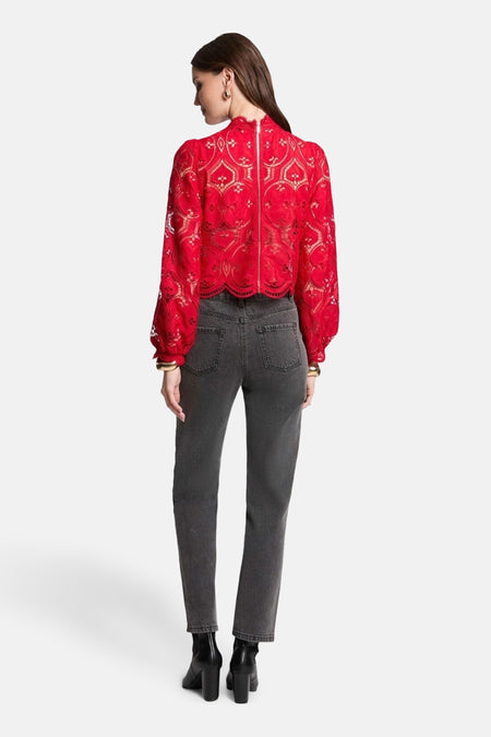 Blouse met lange mouwen - rood