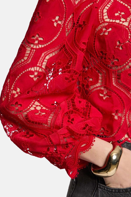 Blouse met lange mouwen - rood