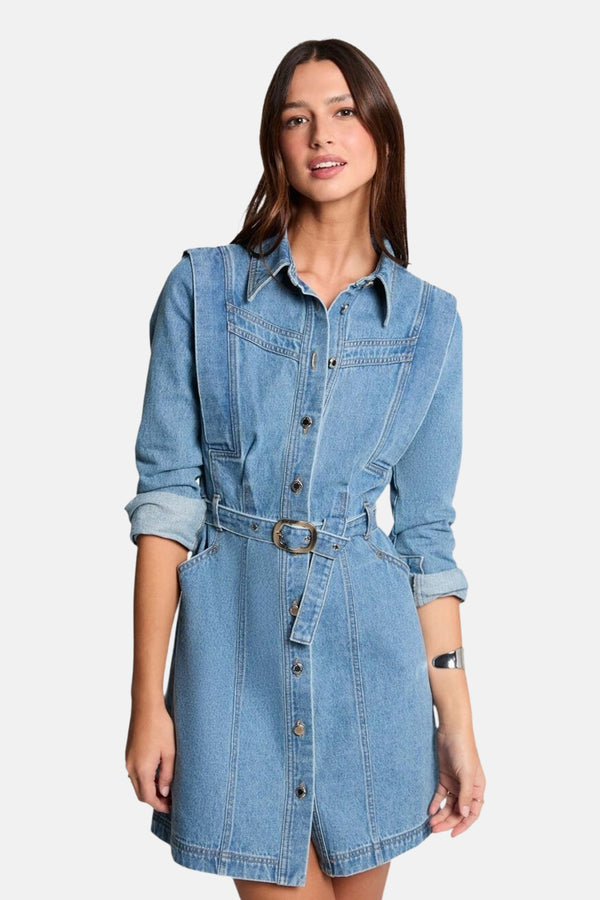Kleedjes (lange mouwen) Mid blue denim - Morgan De Toi