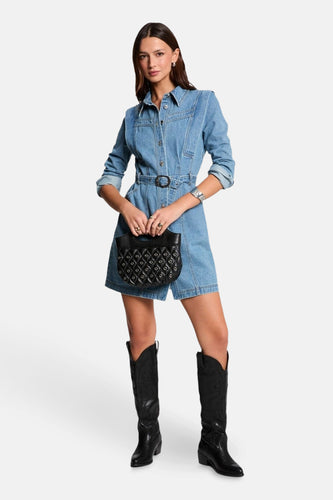 Kleedje met lange mouwen - mid blue denim - Morgan De Toi