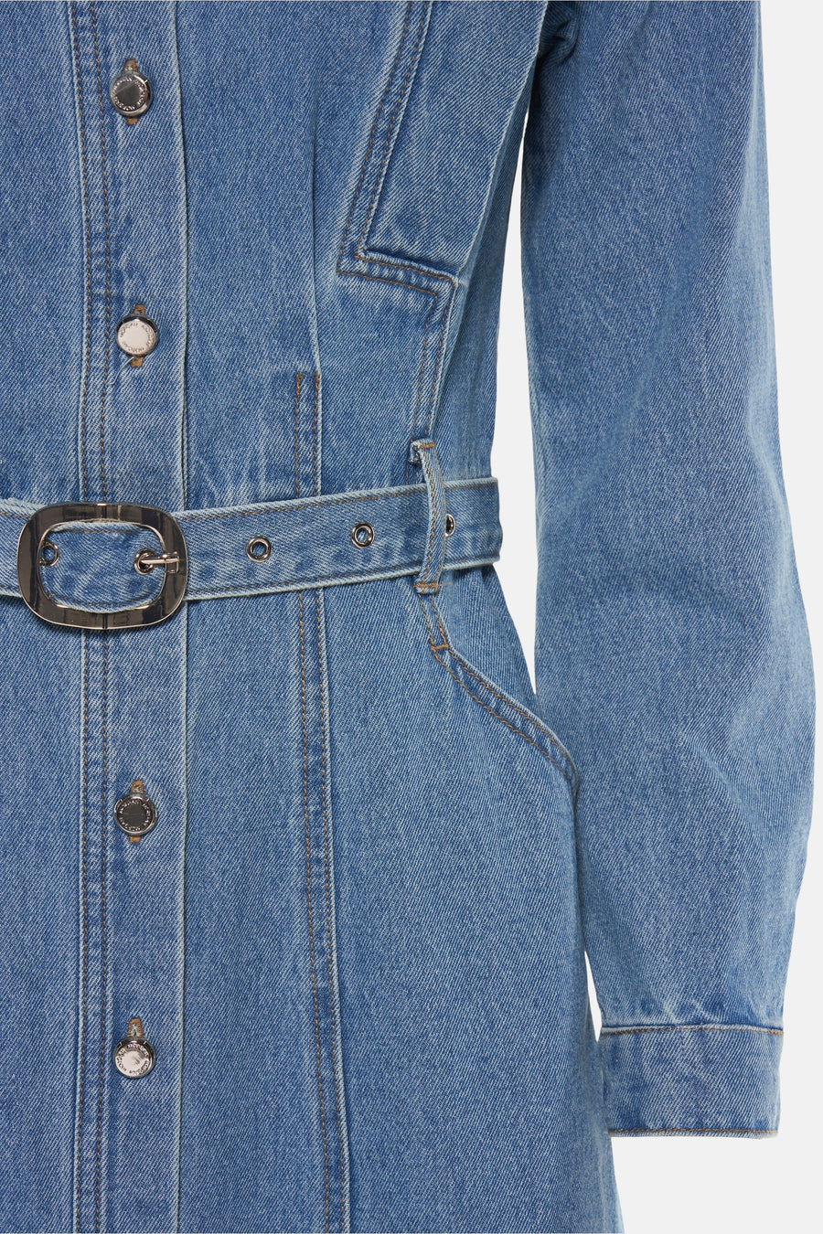 Kleedje met lange mouwen - mid blue denim - Morgan De Toi