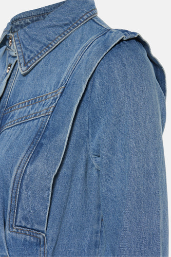 Kleedje met lange mouwen - mid blue denim - Morgan De Toi