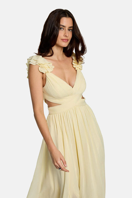 Kleedjes zonder mouwen geel - Morgan De Toi