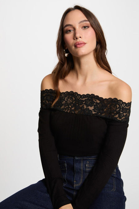 T-shirt met lange mouwen - zwart
